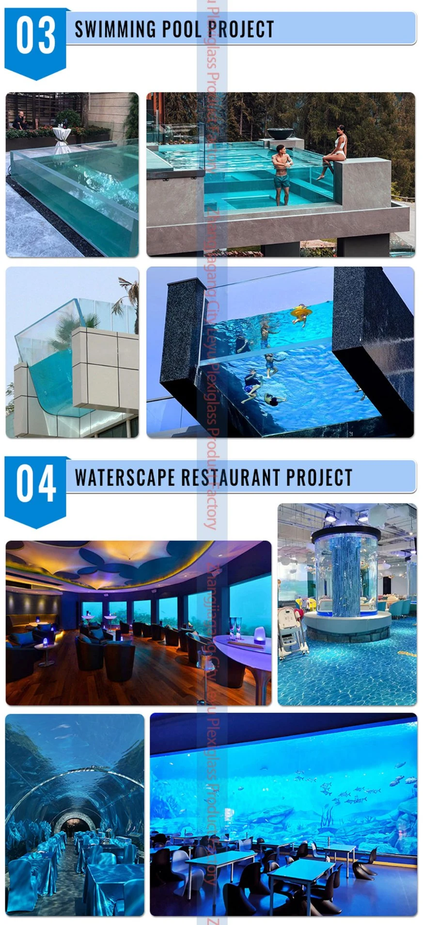 High Clear Acrylic Board Fashion Acrylic Panel for Aquarium Wall